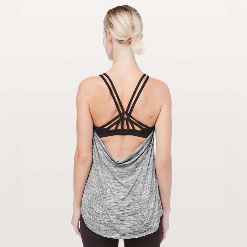 lululemon athletica Gray and Black Strappy Tank Top